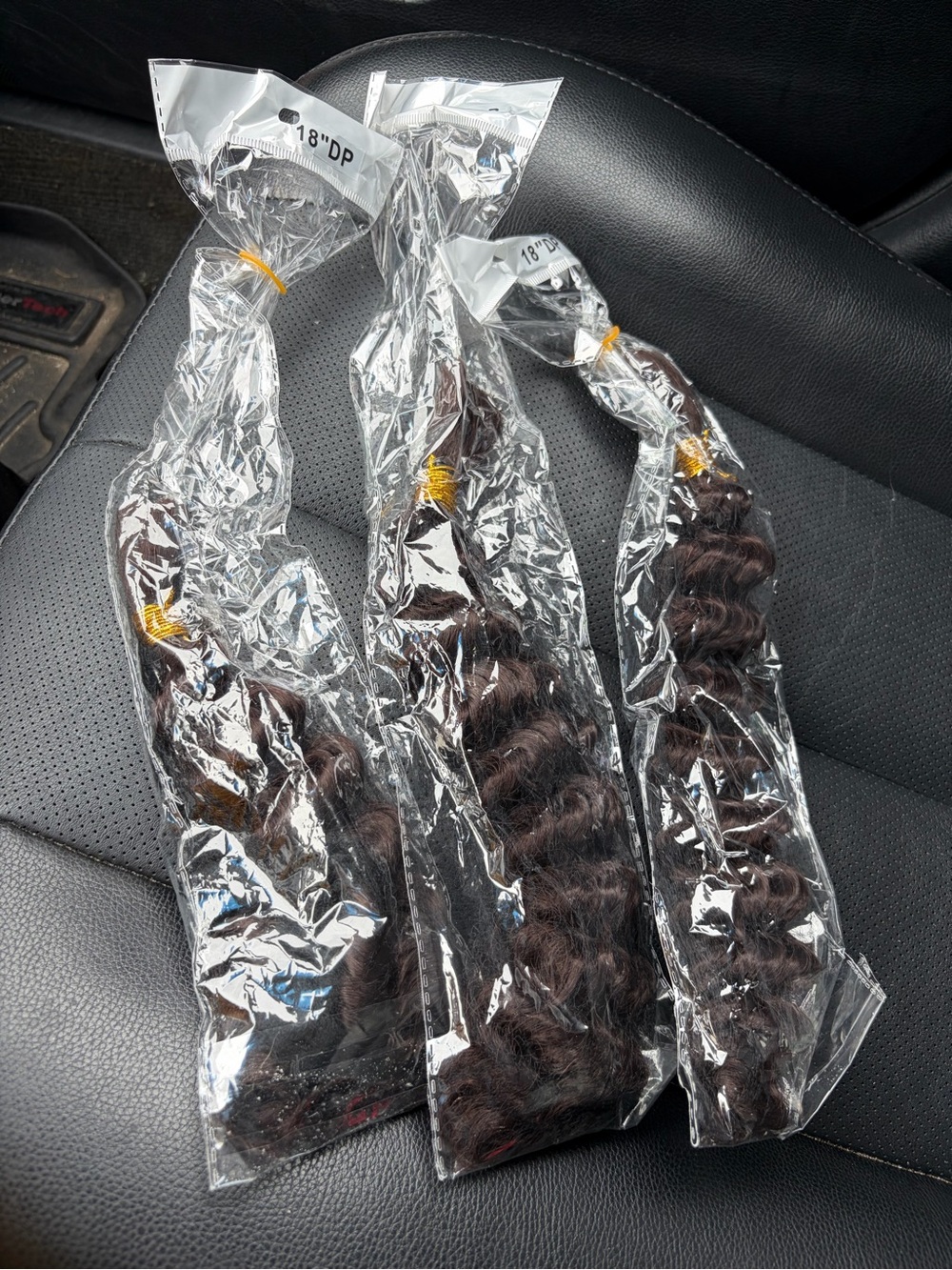 3-Pack Natural Dark Brown Curly Human Hair Extensions - 18"